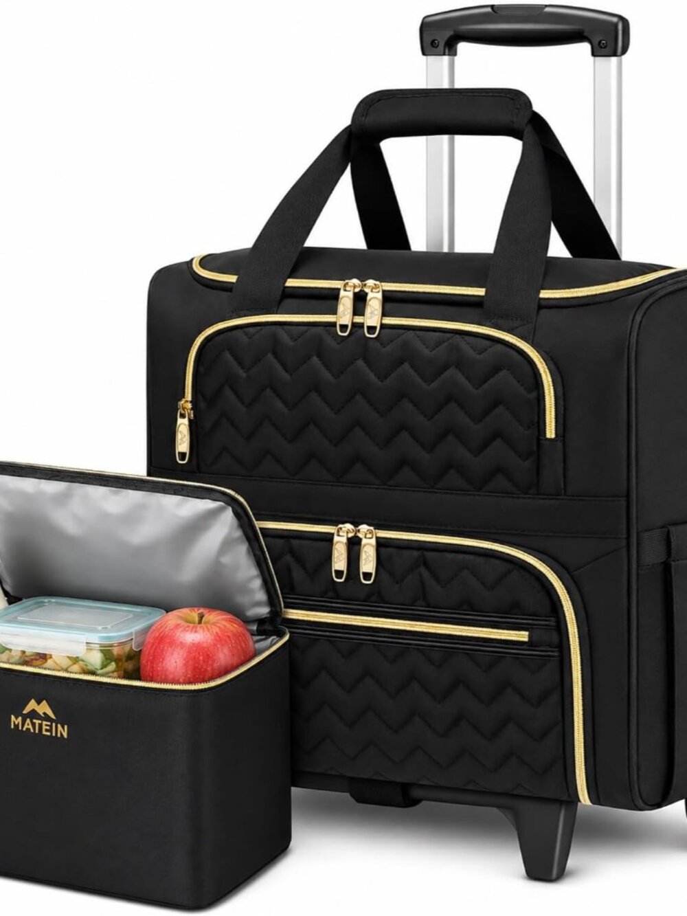 Rolling Laptop Bag for Women, 15.6 Inch Teacher Tote Bag with Wheels | Detachabl